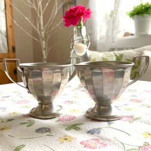 Vintage Aluminum Sugar and Creamer / Aluminum Set.